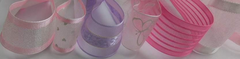 Fancy polyester satin & organza ribbon