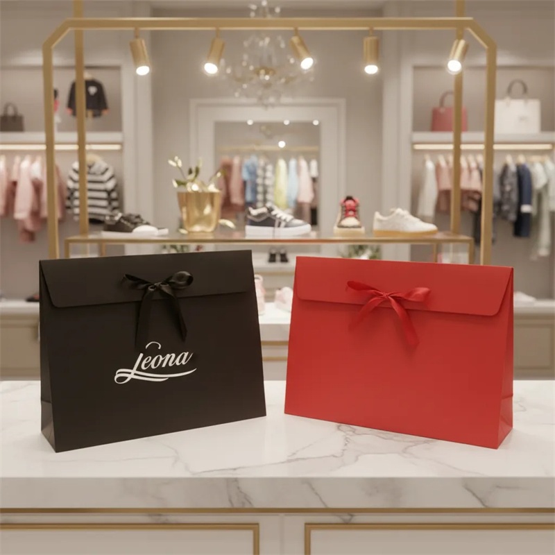 Luxury Paper Shopping Bag With Velcro Closure ST425
