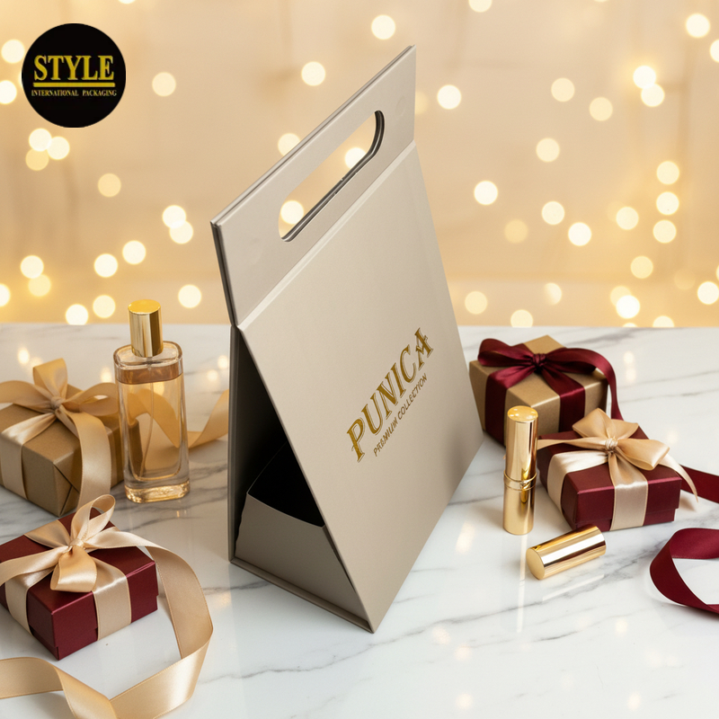 Handmade Magnetic Folding Box With Die-Cut Handle For Women SBX917