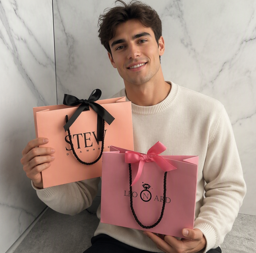Premium Pink Luxury Paper Bag ST411